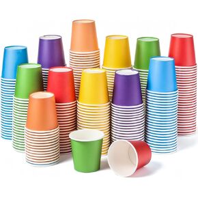 Sawysine عدد 300 أكواب ورقية للاستعمال مرة واحدة سعة 5 أونصة للحمام وغسول الفم والإسبريسو والوجبات الخفيفة الصغيرة وأكواب شرب الحفلات للمياه الباردة الساخنة والقهوة والعصير (نمط الصيف الكلاسيكي) in Kuwait