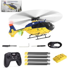 1/36 EC-135 RC Helicopter - 6CH 6-axis Gyro Direct Drive Brushless Motors, Dual 6G/3D Flight Modes with Auto-Hover, Stunt Airplane for Beginner in Saudi Arabia
