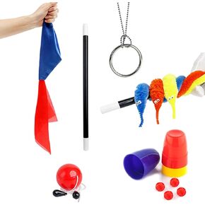 6Pcs Easy to Use Magic Tricks Set with Tutorial Video,Magic Wand, Magic Worm, Change Silk - Perfect Beginner Magician Props, Ideal Gift for Christmas & Birthday in Saudi Arabia