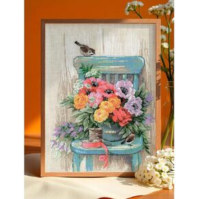 RIOLIS - زهور الحديقة 2299، مجموعات غرز متقاطعة على شكل زهور مقاس 11¾ بوصة × 15¾، مجموعات غرز متقاطعة للمبتدئين والمتقدمين، مجموعة خياطة متقاطعة للبالغين، مجموعة خياطة مطرزة in Kuwait