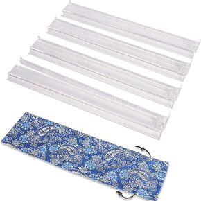 4-Piece Transparent Mahjong Racks with Pushers Set – One-Piece Siamese Mahjong Racks & Pushers, Classic American Mahjong Tile Game Accessories, Rotating Mah Jongg Accessories for Smooth Play in Saudi Arabia