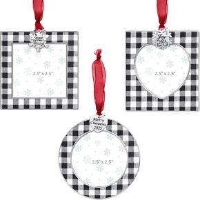 GUOER 3PCS Christmas Tree Ornaments Set Holiday Keepsake Gift Home Decor Christmas Decorations Xmas Gifts Pendant with 2.5" Photo Frame Insert (Red Green 2023) in Saudi Arabia