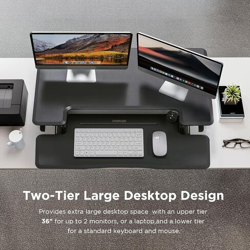 32" Electric Standing Desk Converter, Dyropcurv Series Height Adjustable Computer Desk Ergonomic Home Office Desk for Adults, Sit to Stand Desk with Quiet Motor, White in Saudi Arabia