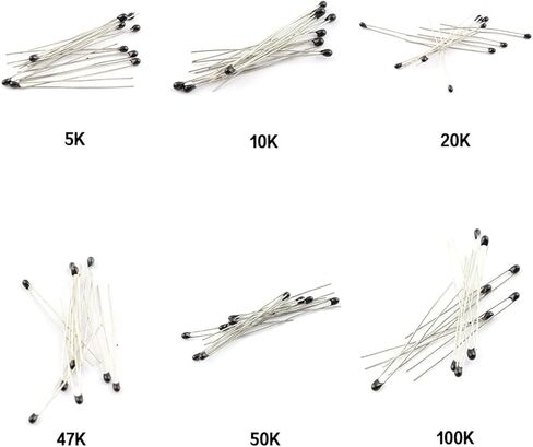 100pcs/lot Thermal Resistor Kit 10 Values NTC Thermistor NTC-MF52AT Resistors set 1K 2K 3K 4.7K 5K 10K 20K 47K 50K 100K 5% 3950B in Saudi Arabia