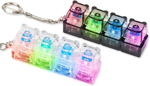2Pcs Keyboard Fidget Toy for Adults with LED Lights, Cute Heart Clicky Keyboard Clicker Fidget Keychain, Fidget Clicker Sensory Toys for Adult to Anxiety Stress Relief in Saudi Arabia