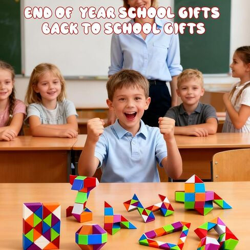 30pcs Boy Party Favors - Fidget Snake Cube Puzzle Toys for Goodie Bags, Bulk Toys, Classroom Prizes, Birthday Students Gift Boy Christmas Stocking Stuffers Party for Kids Teens in Saudi Arabia