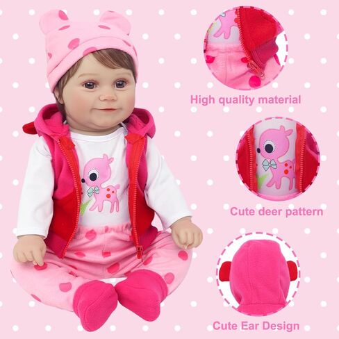 UNICORN ELEMENT 5 Pcs Baby Doll Clothes Set for 20-22 Inch Dolls, Cute Pattern Baby Doll Accessories with Hat Shoes for Girl Gifts (Dolls Not Included) in Saudi Arabia