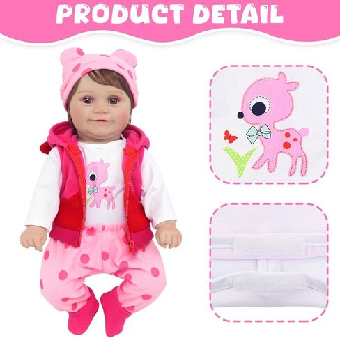 UNICORN ELEMENT 5 Pcs Baby Doll Clothes Set for 20-22 Inch Dolls, Cute Pattern Baby Doll Accessories with Hat Shoes for Girl Gifts (Dolls Not Included) in Saudi Arabia