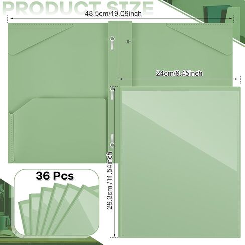 36 Pcs Heavy Duty Plastic Folders with Clear Front Pocket 2 Pocket Folders with 3 Prongs Pocket Folders with Brads and Card Slot for Office Class Home,36pcs,Blue (Purple) in Saudi Arabia