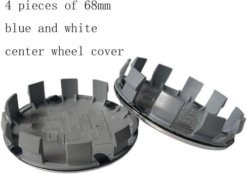 68mm Snap-On Wheel Center Caps 4-Pack - ABS Chrome Hub Covers for German Luxury Brand Cars X Models & Sedans | Waterproof & Anti-Theft Fitment (Blue White) in Saudi Arabia