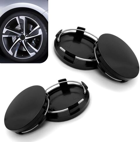 Car Wheel Center Cap, 2.36" OD 2.2" ID Wheel Center Hub Cap Cover, Rust-proof Snap-in Vehicle Rim Hub Caps Replacement Accessories, Universal for Most Car, Pack of 4 (Silver) in Saudi Arabia