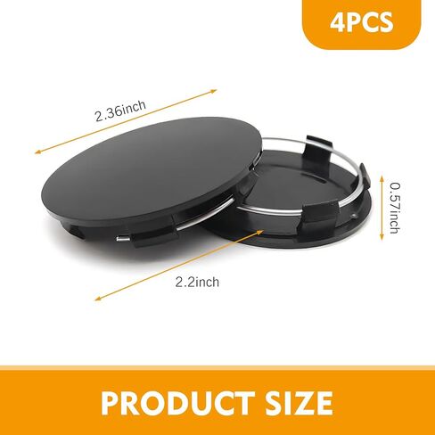 Car Wheel Center Cap, 2.36" OD 2.2" ID Wheel Center Hub Cap Cover, Rust-proof Snap-in Vehicle Rim Hub Caps Replacement Accessories, Universal for Most Car, Pack of 4 (Silver) in Saudi Arabia