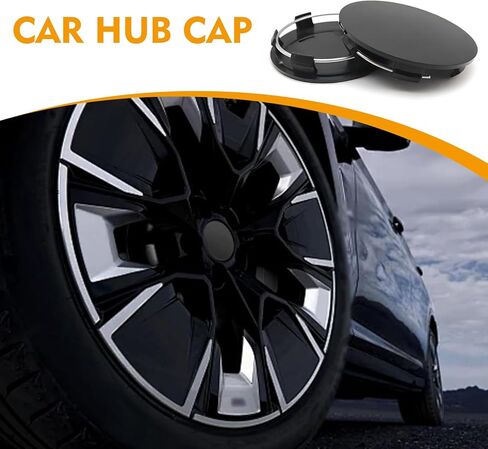 Car Wheel Center Cap, 2.36" OD 2.2" ID Wheel Center Hub Cap Cover, Rust-proof Snap-in Vehicle Rim Hub Caps Replacement Accessories, Universal for Most Car, Pack of 4 (Silver) in Saudi Arabia