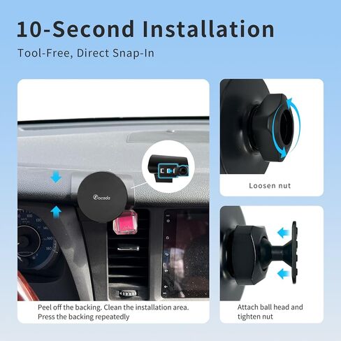 حامل هاتف السيارة مناسب لملحقات السيارات الداخلية Toyota Sienna 2015-2020، حامل هاتف على لوحة القيادة خاص بالمركبة، حامل هاتف قابل للتعديل يدور 360 درجة، حامل هاتف محمول بتصميم مشبك ثابت in Kuwait