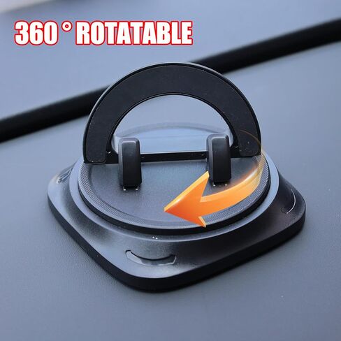 360°Rotating Car Dashboard Phone Stand Black Adjustable Car Phone Silicone Anti Slip Pad for Dashboard Navigation in Saudi Arabia