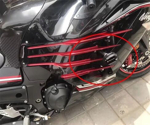 غطاء المحرك CNC إطار حماية من السقوط منزلق هدية حماية من التصادم لـ Kawasaki GTR1400 ZX14R لـ NINJA1400 ZZR1400(ZX-14R أحمر) in Kuwait