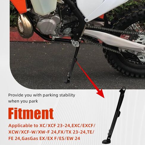 Dirt Bike Kickstand,Adjustable 6061 Aluminum Motorcycle Kick Stand Side Stay for XC/XCF 23-24,EXC/EXCF/XCW/XCF-W/XW-F 24,FX/TX 23-24,TE/FE 24,GasGas EX/EX F/ES/EW 24-Orange in Saudi Arabia