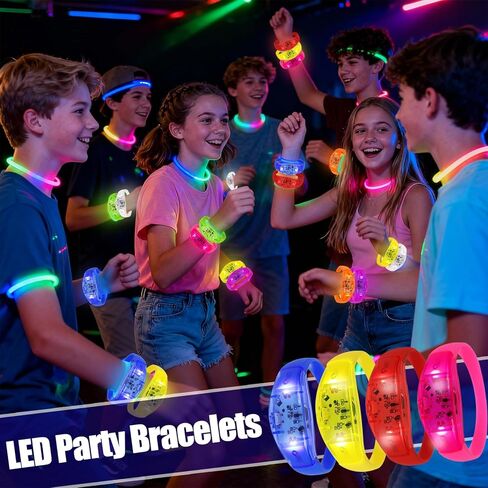 32 قطعة من أساور LED المتوهجة التي تعمل بالصوت، أساور مضيئة للأطفال تتوهج في الظلام، أساور الحفلات المفضلة للحفلات الموسيقية، وإكسسوارات الهذيان، وعيد الميلاد، ومهرجان الموسيقى in Kuwait