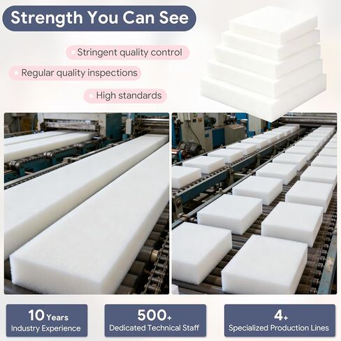 4" x 24" x 24" High Density Upholstery Foam - 1-Pack Firm Rectangular Foam Padding for Sofa Couch Cushion Replacement, Commercial & Home Use, Dining Chair, Craft & Project Foam in Saudi Arabia