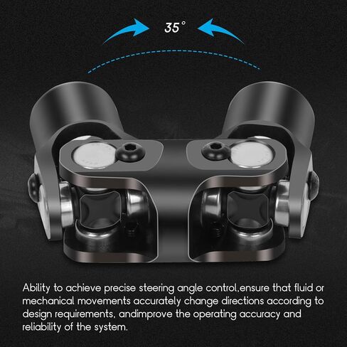 ECCPP 3/4" Round -3/4" Round Smooth Steering Universal Joints U-Joint Shaft Black Double 143mm in Saudi Arabia