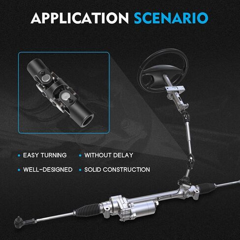 ECCPP 3/4" Round -3/4" Round Smooth Steering Universal Joints U-Joint Shaft Black Double 143mm in Saudi Arabia