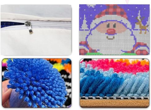 YOOTOM Cute Dog Latch Hook Pillows Kits for Adult, DIY Handmade Embroidery Latch Hook Making Kits with Pre-Printed Canvas 17x17in, Home Sofa Decor & Christmas Gift in Saudi Arabia