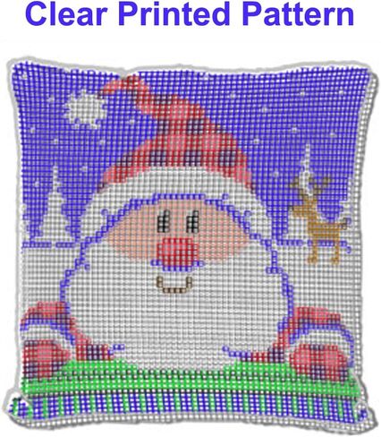 YOOTOM Cute Dog Latch Hook Pillows Kits for Adult, DIY Handmade Embroidery Latch Hook Making Kits with Pre-Printed Canvas 17x17in, Home Sofa Decor & Christmas Gift in Saudi Arabia