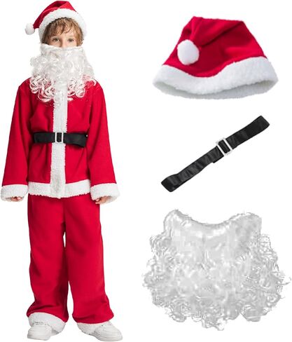 IKALI Christmas Santa Claus & Elf Costume Holiday Cosplay Party Dress-up Suit Outfit for Boys Girls Kids Toddlers in Kuwait
