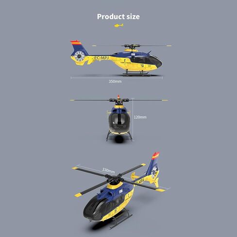 1/36 EC-135 RC Helicopter - 6CH 6-axis Gyro Direct Drive Brushless Motors, Dual 6G/3D Flight Modes with Auto-Hover, Stunt Airplane for Beginner in Saudi Arabia