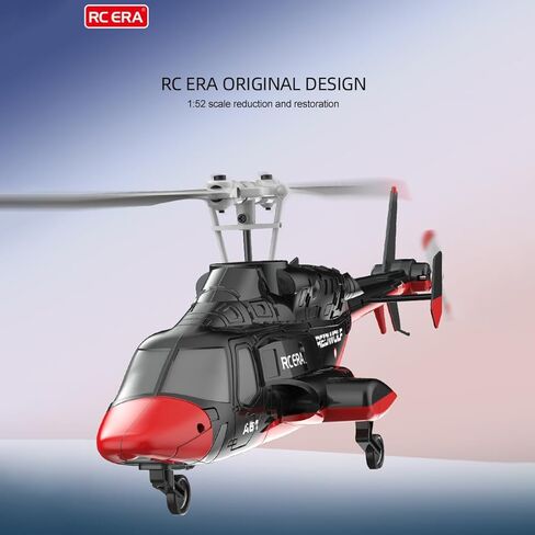 طائرة هليكوبتر A61 Mini AIR-Wolf RC - بمقياس 1/53 4 قنوات مع تثبيت الجيروسكوب، وثبات الارتفاع، وبطارية معيارية، وسهولة الإقلاع والهبوط بمفتاح واحد للمبتدئين وهواة RC (أحمر وأسود/بطارية واحدة) in Kuwait