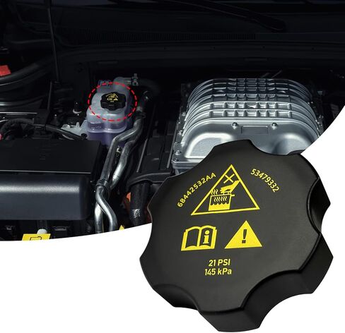 Coolant Reservoir Cap Replacement Radiator Coolant Recovery Cap Replacement for 68442532AA 68249136AA 53479332 Compatible with Chrysler, J-eep, Dodge, Ram 2013-2021, Durango 2016-2021 in Saudi Arabia
