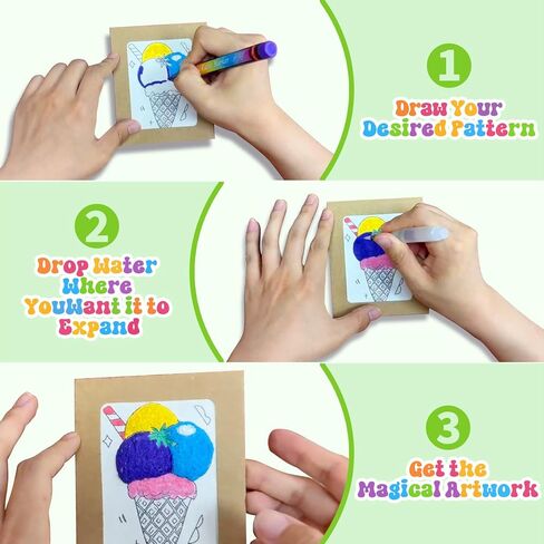Kionlus 54 Pcs Magic 3D Foam Texture Painting Kit 30 Pcs 3D Foam Texture Paper 12 Colors Brush Tip Acrylic Paint Markers Magic Puffy Paint for Kids and Adults 3D Texture Painting Kit (White) in Saudi Arabia