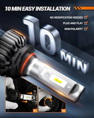 9005 H11 Fog Light Bulbs Combo, 10X Brighter 120000LM 6500K White HB3 H8 Driving Light Bulbs, 1:1 Size Plug N Play, 60,000hrs Long Lifespan, No Flicker, 99% Compatibility, Box of 4 in Saudi Arabia