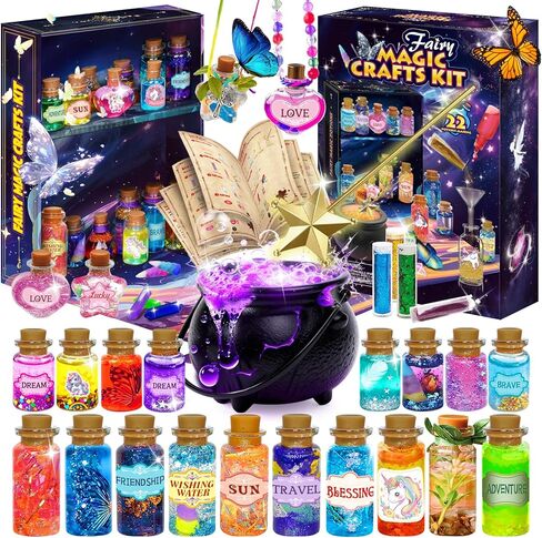 Fairy Unicorn Magic DIY Potion Kits for Girls - 22PCS Bottles Kids Potion Making Kit, Mystery Magic Mix Crafts for Kids Age 6 -8&8-12, Creative Toy for Birthday Christmas Halloween Party in Saudi Arabia