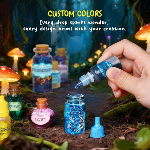Fairy Unicorn Magic DIY Potion Kits for Girls - 22PCS Bottles Kids Potion Making Kit, Mystery Magic Mix Crafts for Kids Age 6 -8&8-12, Creative Toy for Birthday Christmas Halloween Party in Saudi Arabia