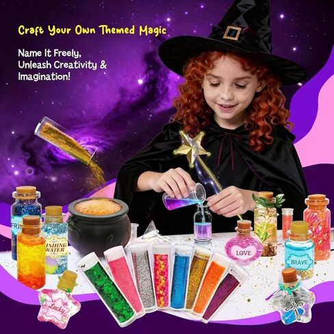 Fairy Unicorn Magic DIY Potion Kits for Girls - 22PCS Bottles Kids Potion Making Kit, Mystery Magic Mix Crafts for Kids Age 6 -8&8-12, Creative Toy for Birthday Christmas Halloween Party in Saudi Arabia