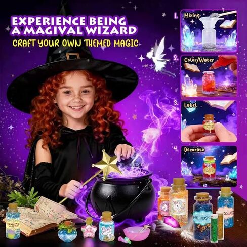 Fairy Unicorn Magic DIY Potion Kits for Girls - 22PCS Bottles Kids Potion Making Kit, Mystery Magic Mix Crafts for Kids Age 6 -8&8-12, Creative Toy for Birthday Christmas Halloween Party in Saudi Arabia