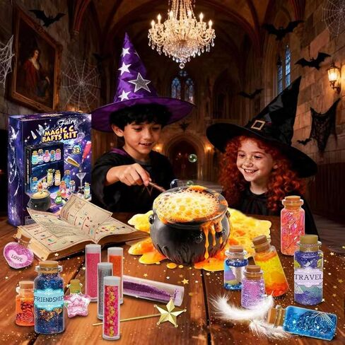 Fairy Unicorn Magic DIY Potion Kits for Girls - 22PCS Bottles Kids Potion Making Kit, Mystery Magic Mix Crafts for Kids Age 6 -8&8-12, Creative Toy for Birthday Christmas Halloween Party in Saudi Arabia
