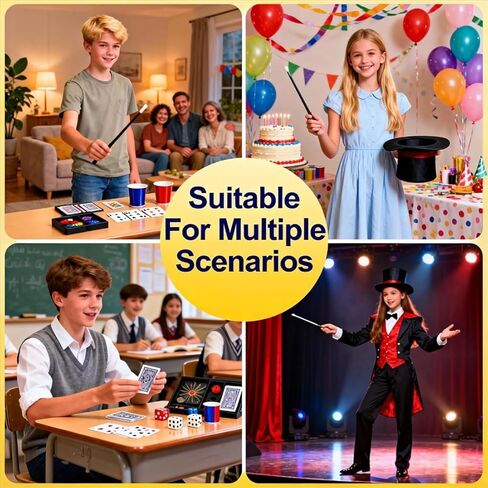6Pcs Easy to Use Magic Tricks Set with Tutorial Video,Magic Wand, Magic Worm, Change Silk - Perfect Beginner Magician Props, Ideal Gift for Christmas & Birthday in Saudi Arabia