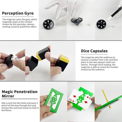 6Pcs Easy to Use Magic Tricks Set with Tutorial Video,Magic Wand, Magic Worm, Change Silk - Perfect Beginner Magician Props, Ideal Gift for Christmas & Birthday in Saudi Arabia