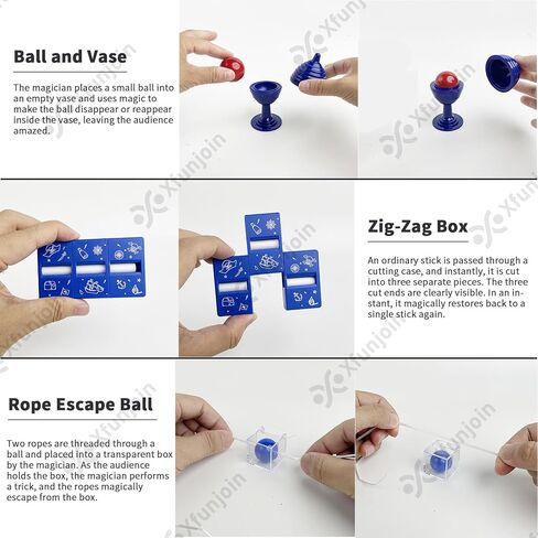 6Pcs Easy to Use Magic Tricks Set with Tutorial Video,Magic Wand, Magic Worm, Change Silk - Perfect Beginner Magician Props, Ideal Gift for Christmas & Birthday in Saudi Arabia