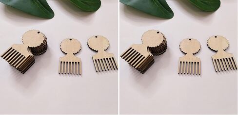 30PCS African Afro Hair Pic Unfinished Wood Earring Blanks, Pick Comb Jewelry Making Crafts, DIY Project Wood, Dangle Earrings Jewelry Blanks (2'') in Saudi Arabia