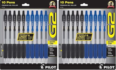 PILOT G2 Pens 0.5 mm - 10 Pack of 5 Blue and 5 Black Pens Ballpoint Extra Fine Point, Refillable & Retractable in Kuwait