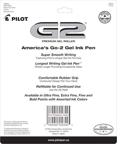 PILOT G2 Pens 0.5 mm - 10 Pack of 5 Blue and 5 Black Pens Ballpoint Extra Fine Point, Refillable & Retractable in Kuwait