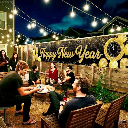 KatchOn, Happy New Year Banner 2026 - Large 120x20 Inch | Happy New Year Yard Sign for Happy New Years Decorations 2026 | NYE Banner Sign | NYE Decorations 2026 | New Years Eve Party Supplies 2026 in Saudi Arabia