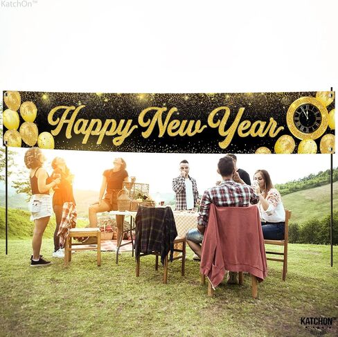 KatchOn, Happy New Year Banner 2026 - Large 120x20 Inch | Happy New Year Yard Sign for Happy New Years Decorations 2026 | NYE Banner Sign | NYE Decorations 2026 | New Years Eve Party Supplies 2026 in Saudi Arabia