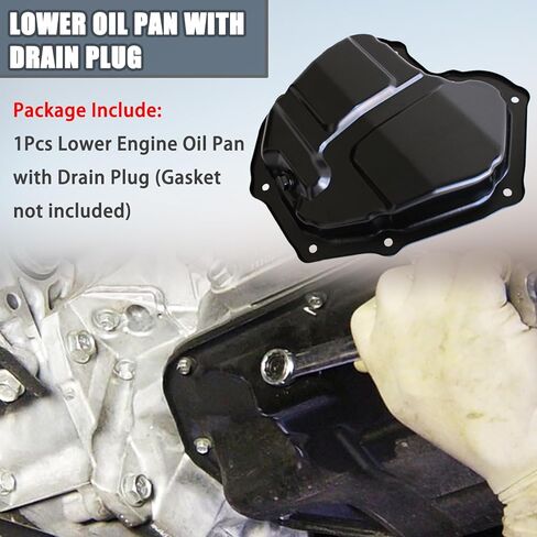 AUCERAMIC 264-053 Lower Engine Oil Pan with Drain Plug Fit for Nissan Sentra 2013-2019 L4 1.8L 111103RC0C 111103RC0D 11110-3RC0C in Saudi Arabia