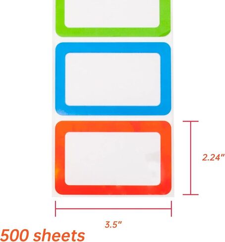 300PCS Stickers - 3.5" x 2.3"Colors Plain Name tag Labels with Perforated Line for School Office Home in Saudi Arabia