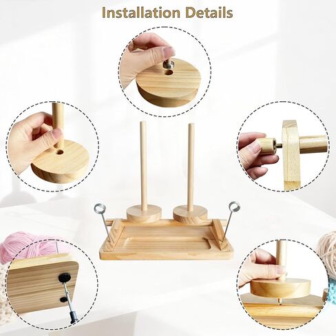 Viredelo Yarn Holder for Crocheting and Knitting，Wooden Yarn Spinner with Dual Axis Rotating Mechanism,Crochet Gift for Knitting Lovers,Walnut Color in Saudi Arabia