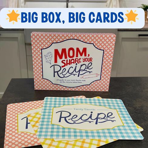 Mom, Share Your Recipe - A Family Keepsake Recipe Journal with Story Cards (6x8 Inches) - Large Blank Recipe Book with Custom Art in Magnetic Box | Meaningful Gift for Moms & Grandmas in Saudi Arabia